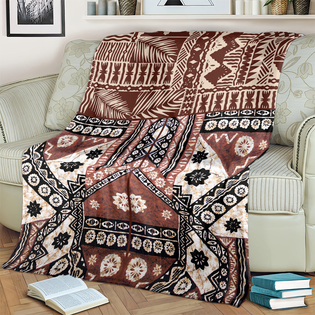 Bula Fiji Blanket Unique Masi Tapa Pattern LT14 - Polynesian Pride