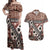 Bula Fiji Couples Matching Off Shoulder Maxi Dress and Hawaiian Shirt Unique Masi Tapa Pattern LT14 Brown - Polynesian Pride