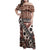 Bula Fiji Family Matching Off Shoulder Maxi Dress and Hawaiian Shirt Unique Masi Tapa Pattern LT14 Mom's Dress Brown - Polynesian Pride