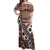 Bula Fiji Off Shoulder Maxi Dress Unique Masi Tapa Pattern LT14 Women Brown - Polynesian Pride