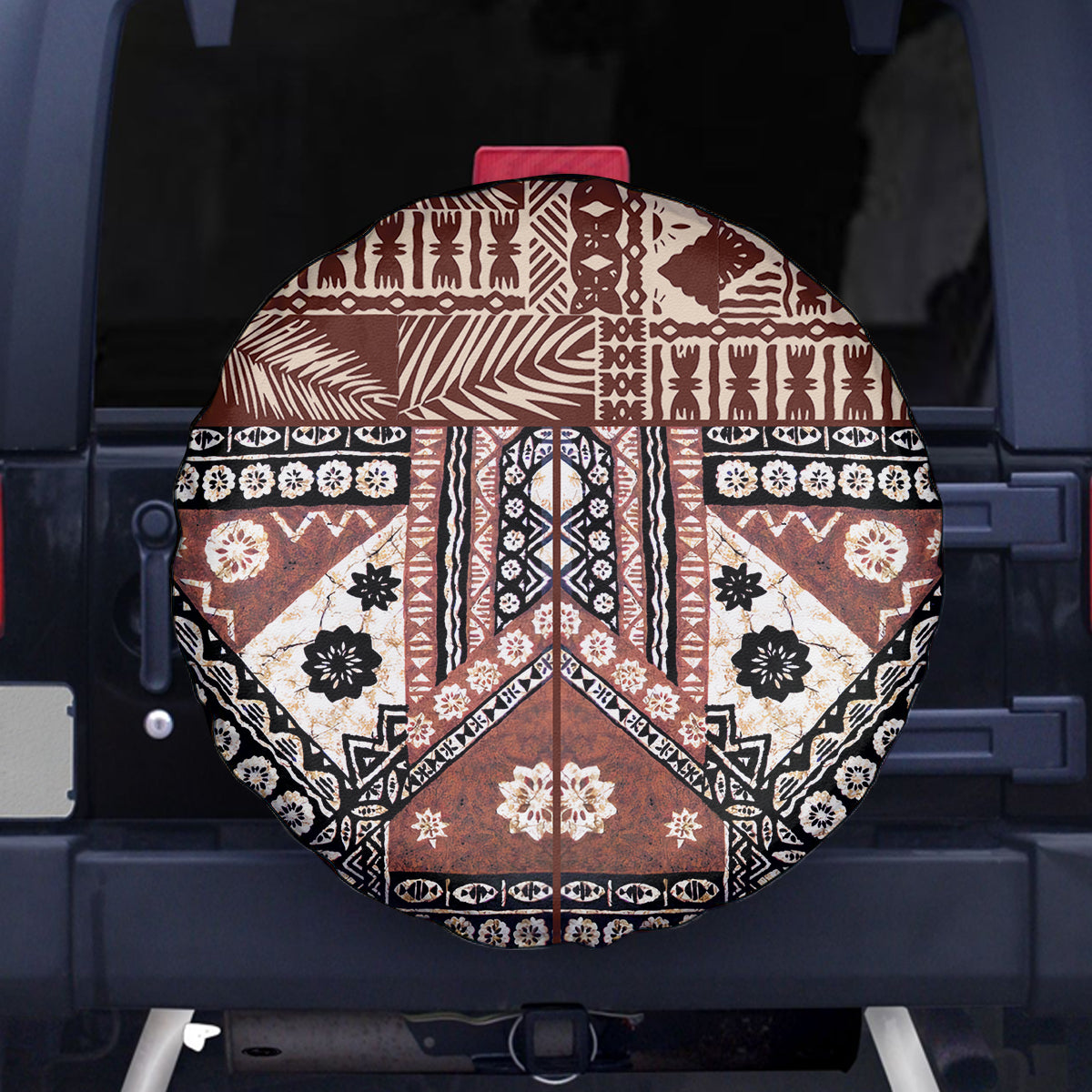 Bula Fiji Spare Tire Cover Unique Masi Tapa Pattern LT14 - Polynesian Pride