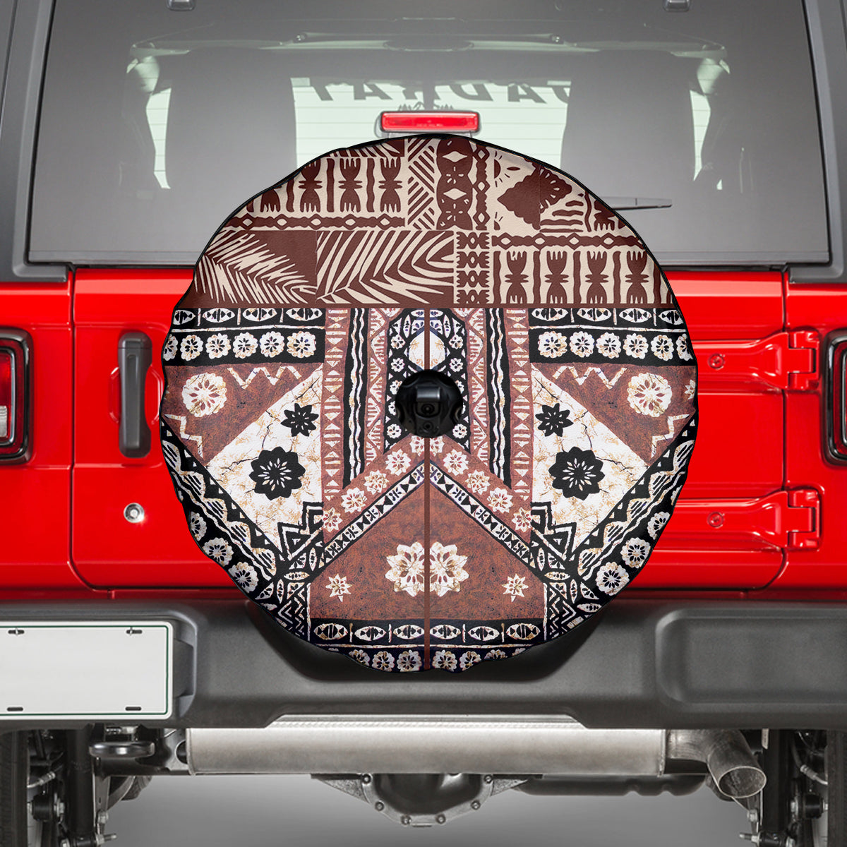 Bula Fiji Spare Tire Cover Unique Masi Tapa Pattern LT14 - Polynesian Pride