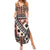 Bula Fiji Summer Maxi Dress Unique Masi Tapa Pattern LT14 Women Brown - Polynesian Pride