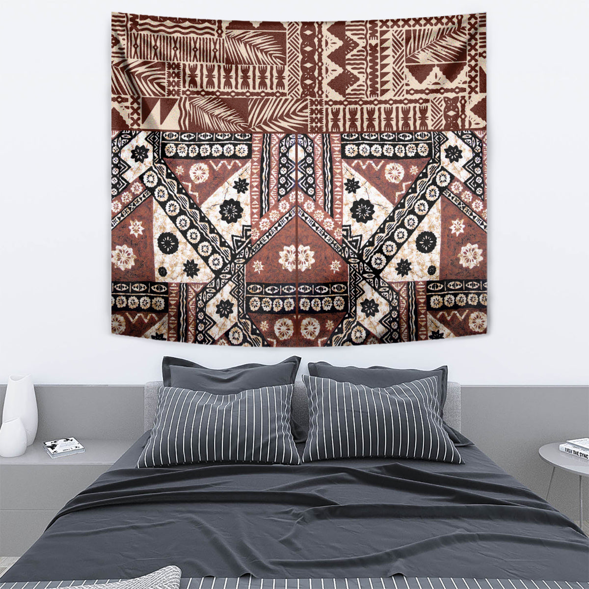 Bula Fiji Tapestry Unique Masi Tapa Pattern LT14 - Polynesian Pride