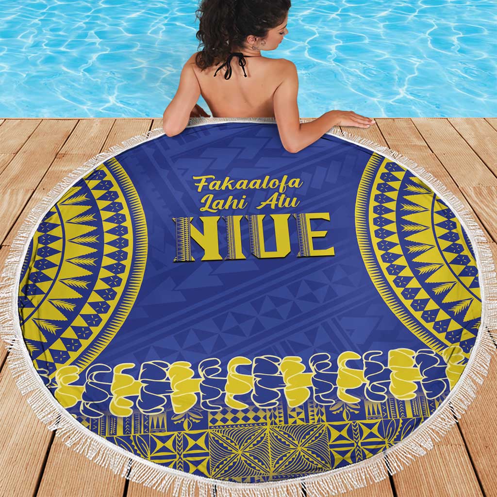 Fakaalofa Lahi Atu Niue Beach Blanket Siapo Pattern With Puakenikeni LT14 - Polynesian Pride