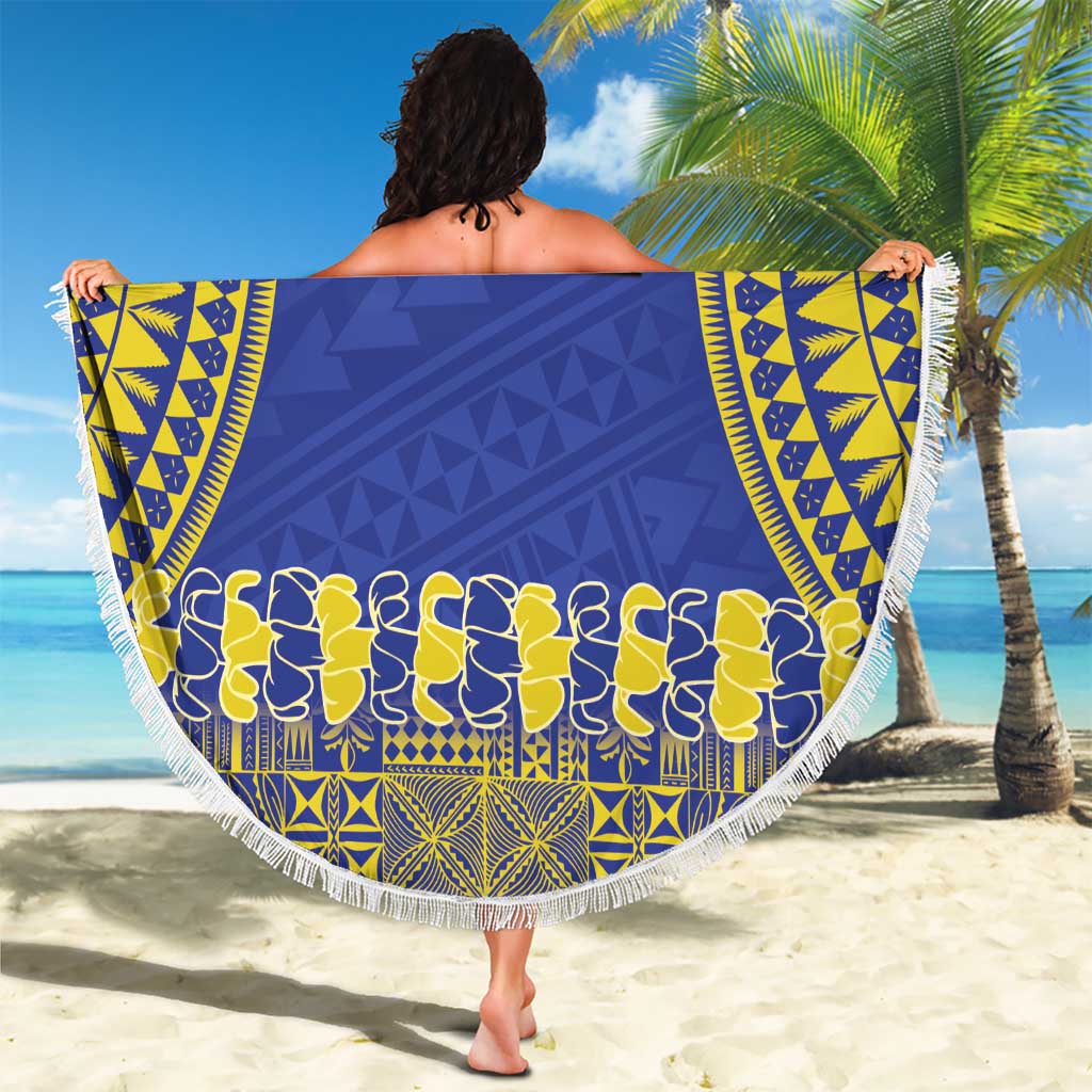 Fakaalofa Lahi Atu Niue Beach Blanket Siapo Pattern With Puakenikeni LT14 - Polynesian Pride