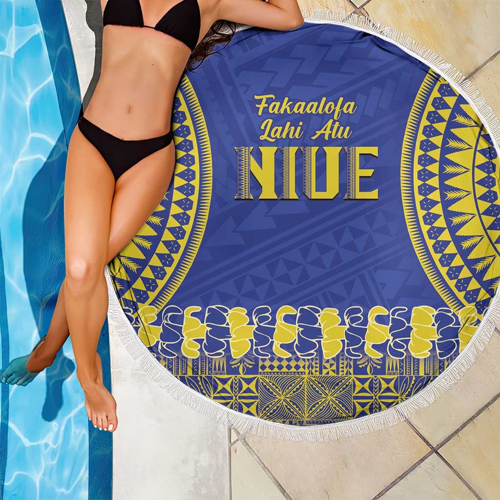 Fakaalofa Lahi Atu Niue Beach Blanket Siapo Pattern With Puakenikeni LT14 - Polynesian Pride