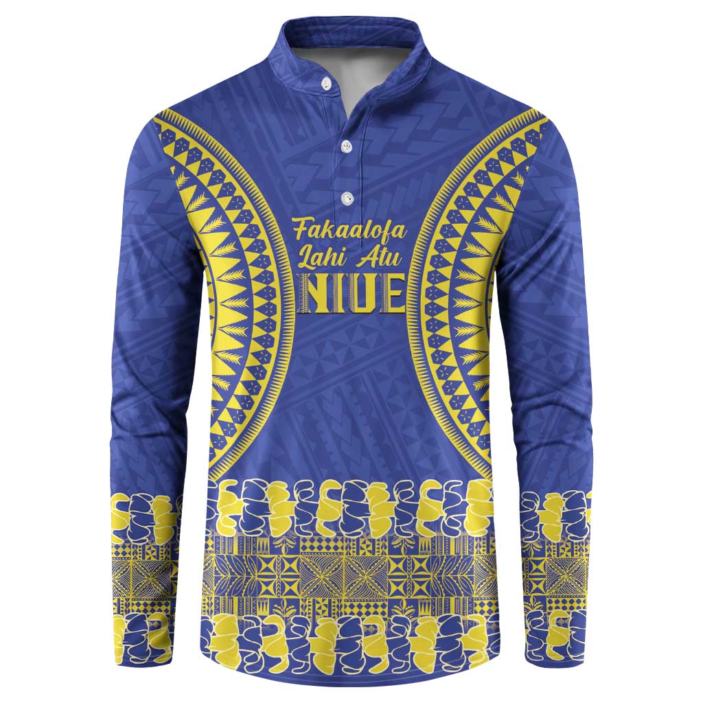 Fakaalofa Lahi Atu Niue Button Sweatshirt Siapo Pattern With Puakenikeni