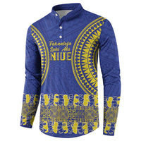 Fakaalofa Lahi Atu Niue Button Sweatshirt Siapo Pattern With Puakenikeni LT14 - Polynesian Pride