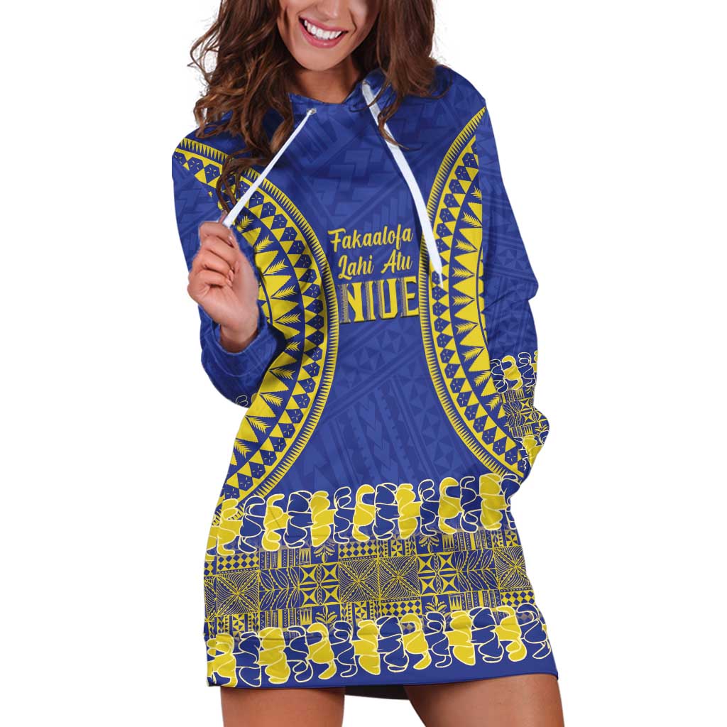 Fakaalofa Lahi Atu Niue Hoodie Dress Siapo Pattern With Puakenikeni