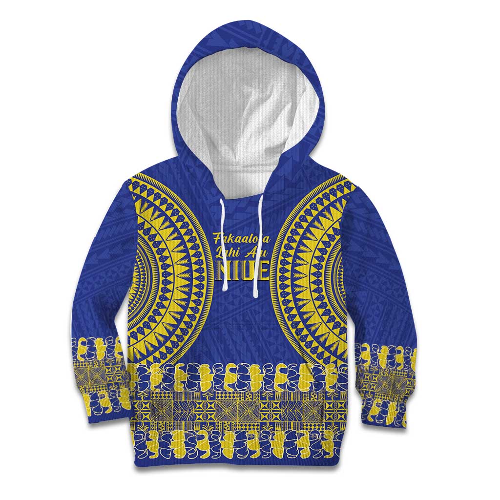 Fakaalofa Lahi Atu Niue Kid Hoodie Siapo Pattern With Puakenikeni