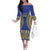 Fakaalofa Lahi Atu Niue Off The Shoulder Long Sleeve Dress Siapo Pattern With Puakenikeni