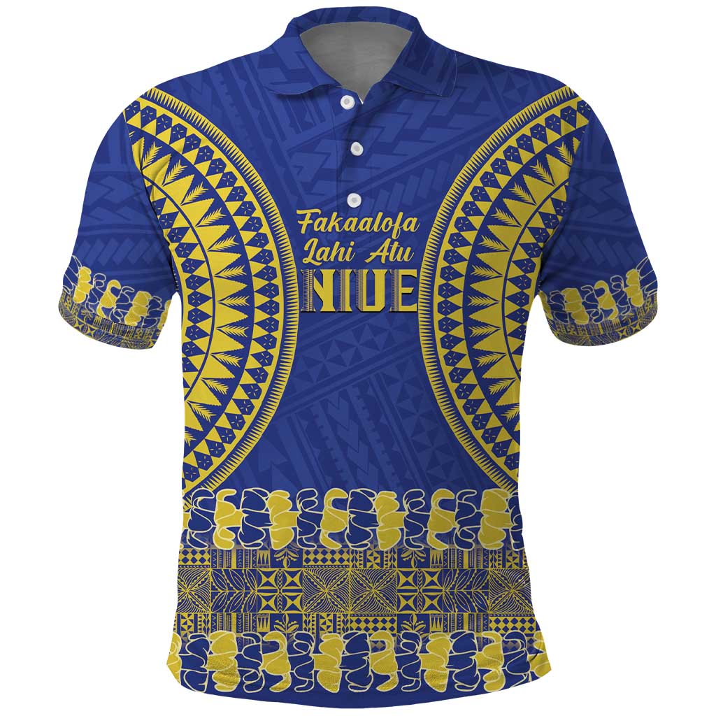 Fakaalofa Lahi Atu Niue Polo Shirt Siapo Pattern With Puakenikeni