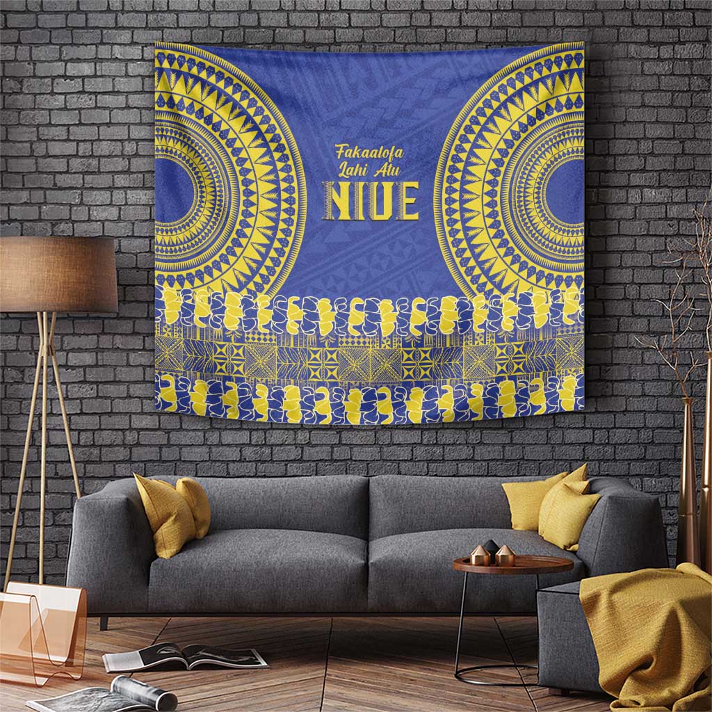 Fakaalofa Lahi Atu Niue Tapestry Siapo Pattern With Puakenikeni