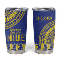Fakaalofa Lahi Atu Niue Tumbler Cup Siapo Pattern With Puakenikeni LT14 Blue - Polynesian Pride