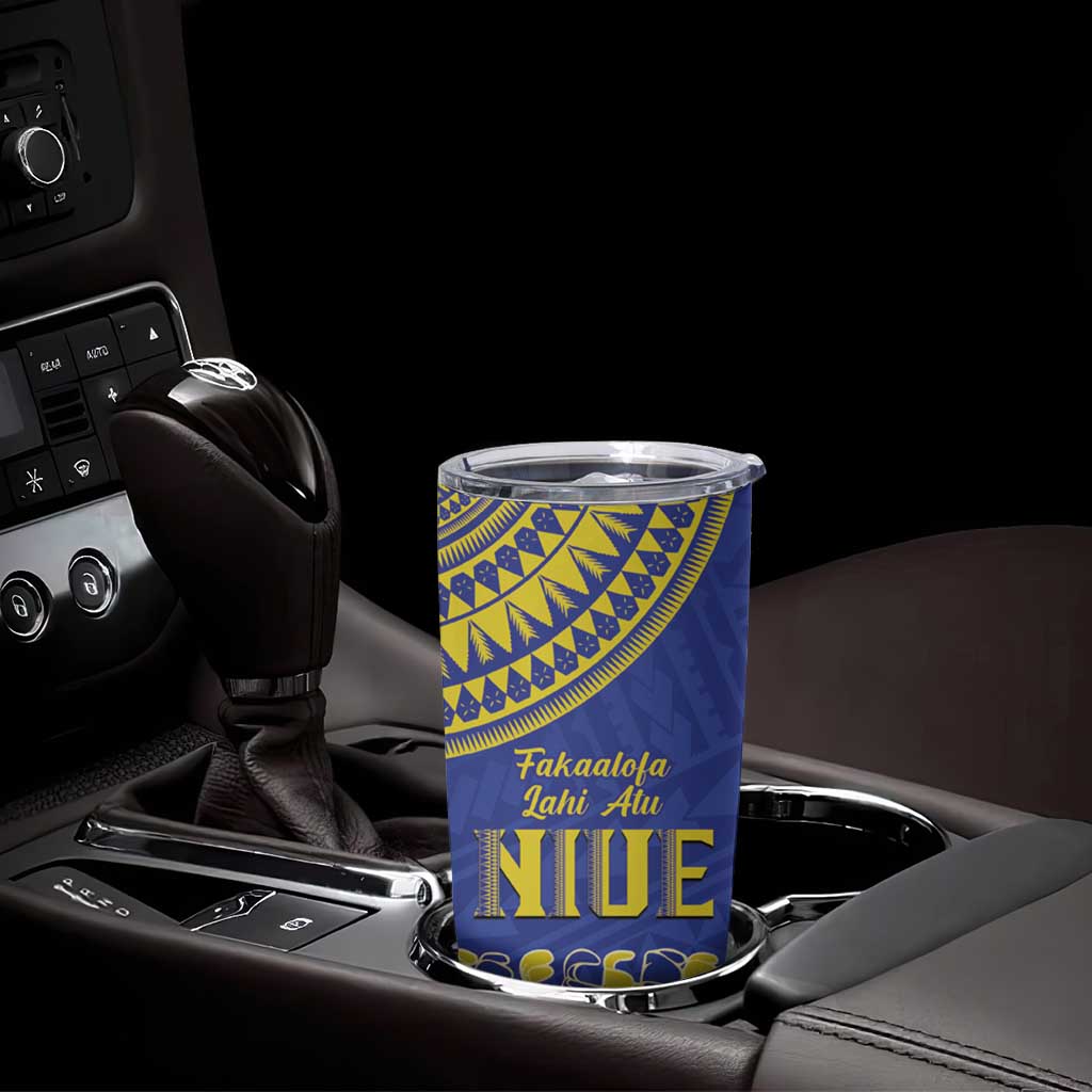 Fakaalofa Lahi Atu Niue Tumbler Cup Siapo Pattern With Puakenikeni LT14 - Polynesian Pride