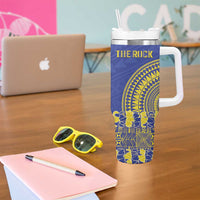 Fakaalofa Lahi Atu Niue Tumbler With Handle Siapo Pattern With Puakenikeni LT14 - Polynesian Pride