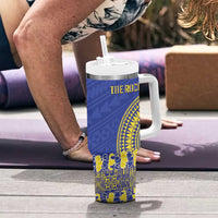 Fakaalofa Lahi Atu Niue Tumbler With Handle Siapo Pattern With Puakenikeni LT14 - Polynesian Pride
