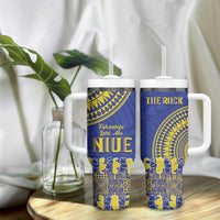 Fakaalofa Lahi Atu Niue Tumbler With Handle Siapo Pattern With Puakenikeni LT14 - Polynesian Pride
