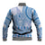 Niue Language Week Baseball Jacket The Rock Coconut Crab - Siapo Blue Pastel