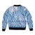 Niue Language Week Bomber Jacket The Rock Coconut Crab - Siapo Blue Pastel