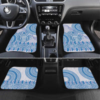 Niue Language Week Car Mats The Rock Coconut Crab - Siapo Blue Pastel LT14 Set 4pcs Blue - Polynesian Pride