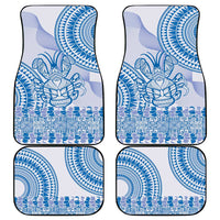 Niue Language Week Car Mats The Rock Coconut Crab - Siapo Blue Pastel LT14 - Polynesian Pride