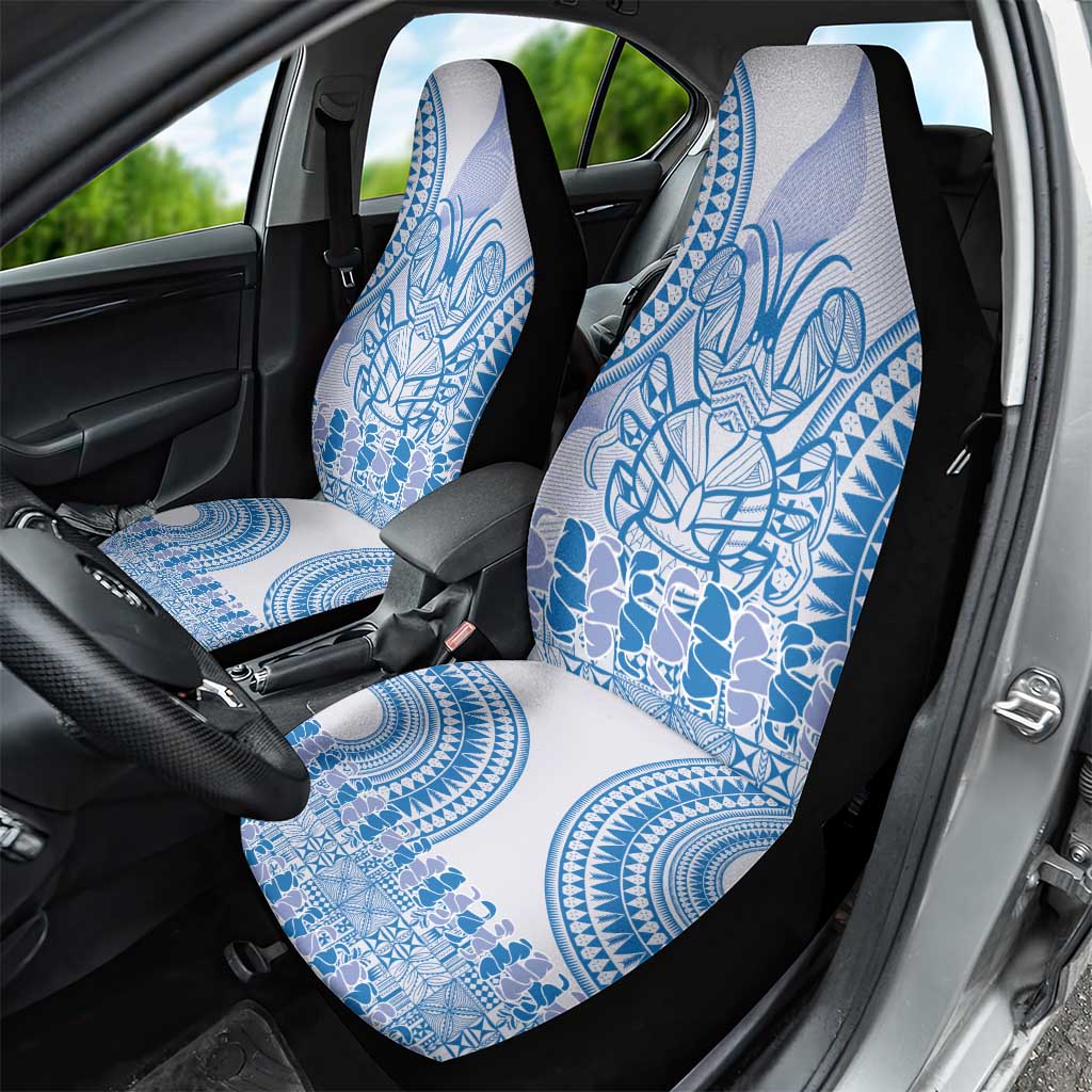 Niue Language Week Car Seat Cover The Rock Coconut Crab - Siapo Blue Pastel