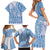 Niue Language Week Family Matching Short Sleeve Bodycon Dress and Hawaiian Shirt The Rock Coconut Crab - Siapo Blue Pastel