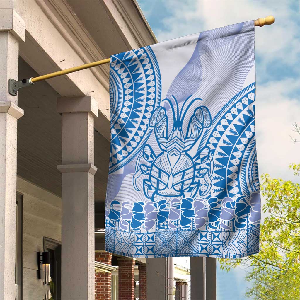 Niue Language Week Garden Flag The Rock Coconut Crab - Siapo Blue Pastel