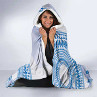 Niue Language Week Hooded Blanket The Rock Coconut Crab - Siapo Blue Pastel LT14 - Polynesian Pride