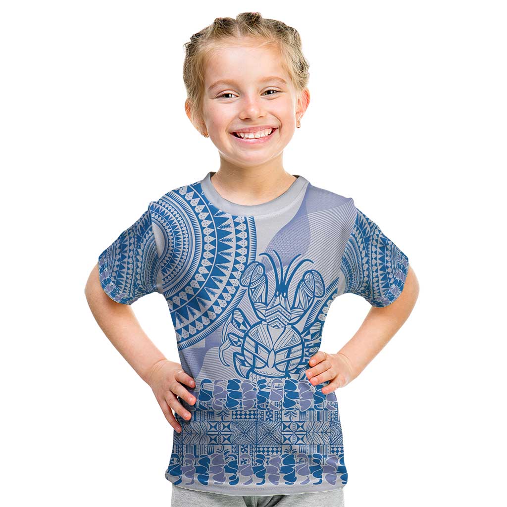 Niue Language Week Kid T Shirt The Rock Coconut Crab - Siapo Blue Pastel