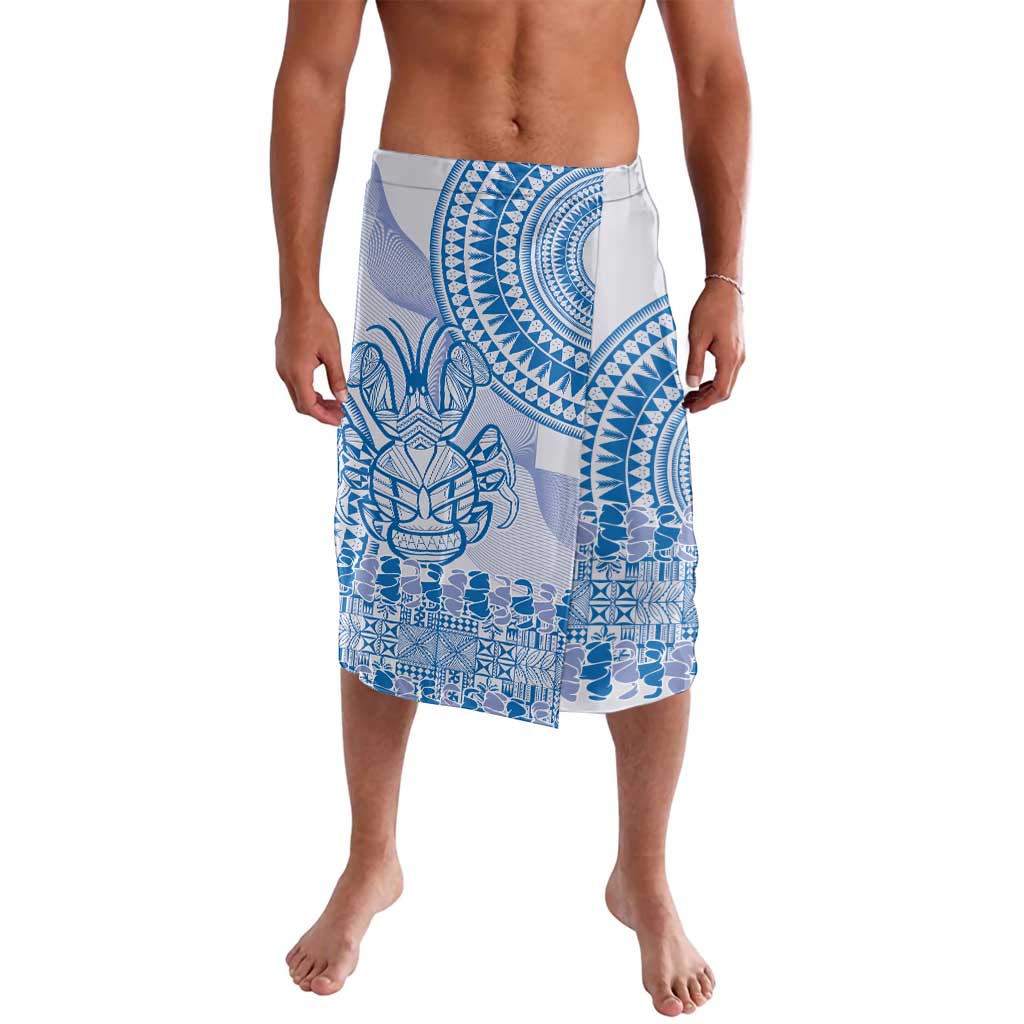 Niue Language Week Lavalava The Rock Coconut Crab - Siapo Blue Pastel LT14 Blue - Polynesian Pride