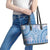 Niue Language Week Leather Tote Bag The Rock Coconut Crab - Siapo Blue Pastel