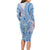 Niue Language Week Long Sleeve Bodycon Dress The Rock Coconut Crab - Siapo Blue Pastel