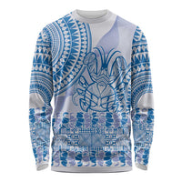 Niue Language Week Long Sleeve Shirt The Rock Coconut Crab - Siapo Blue Pastel