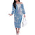 Niue Language Week Off The Shoulder Long Sleeve Dress The Rock Coconut Crab - Siapo Blue Pastel