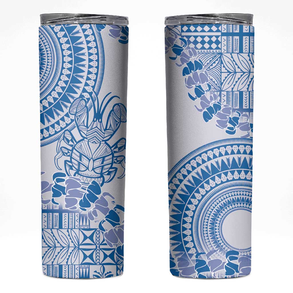 Niue Language Week Skinny Tumbler The Rock Coconut Crab - Siapo Blue Pastel