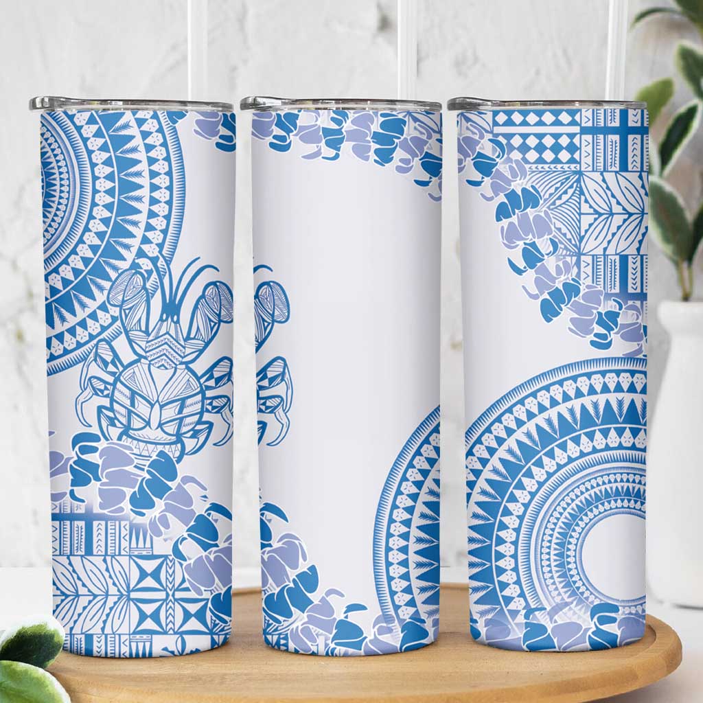 Niue Language Week Skinny Tumbler The Rock Coconut Crab - Siapo Blue Pastel