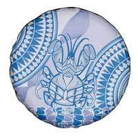 Niue Language Week Spare Tire Cover The Rock Coconut Crab - Siapo Blue Pastel LT14 - Polynesian Pride