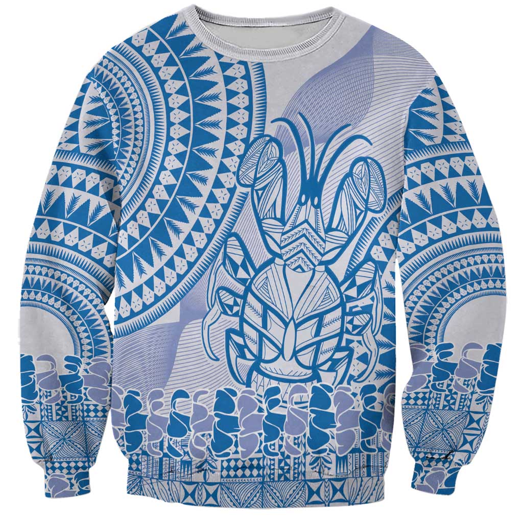 Niue Language Week Sweatshirt The Rock Coconut Crab - Siapo Blue Pastel