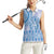 Niue Language Week Women Sleeveless Polo Shirt The Rock Coconut Crab - Siapo Blue Pastel