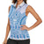 Niue Language Week Women Sleeveless Polo Shirt The Rock Coconut Crab - Siapo Blue Pastel