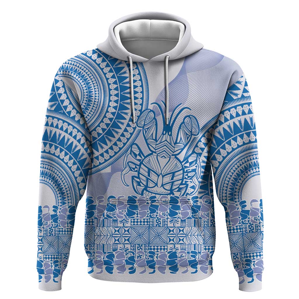 Niue Language Week Zip Hoodie The Rock Coconut Crab - Siapo Blue Pastel