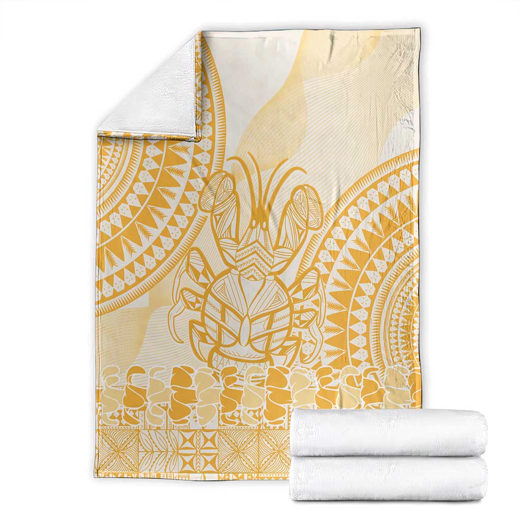 Niue Language Week Blanket The Rock Coconut Crab - Siapo Gold Pastel LT14 - Polynesian Pride