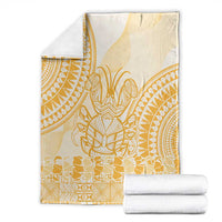 Niue Language Week Blanket The Rock Coconut Crab - Siapo Gold Pastel LT14 - Polynesian Pride