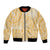 Niue Language Week Bomber Jacket The Rock Coconut Crab - Siapo Gold Pastel