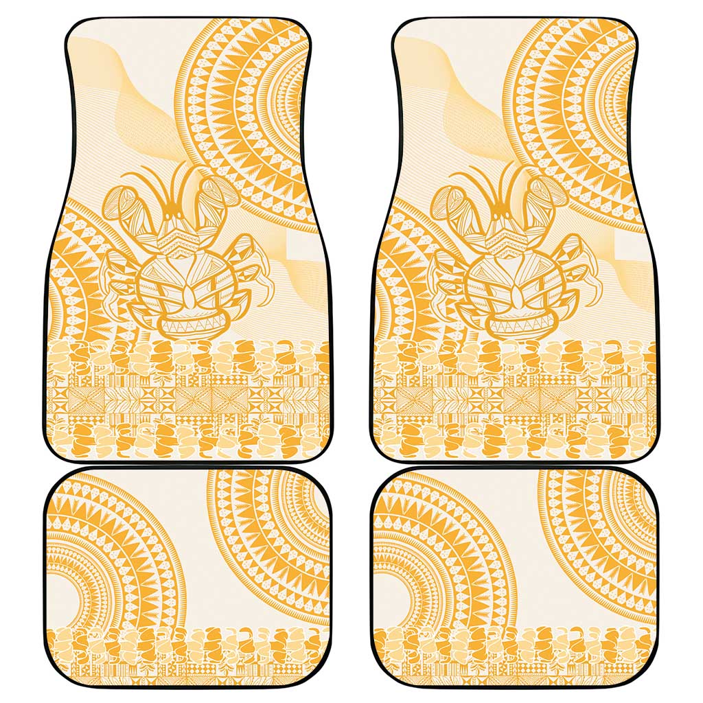 Niue Language Week Car Mats The Rock Coconut Crab - Siapo Gold Pastel LT14 - Polynesian Pride