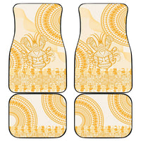 Niue Language Week Car Mats The Rock Coconut Crab - Siapo Gold Pastel LT14 - Polynesian Pride