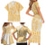 Niue Language Week Family Matching Short Sleeve Bodycon Dress and Hawaiian Shirt The Rock Coconut Crab - Siapo Gold Pastel